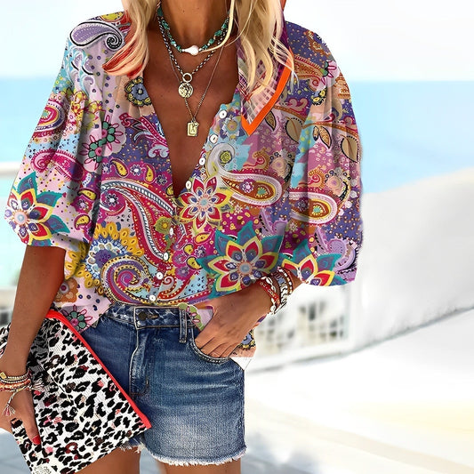 Camisa Estampada Diseño Índigo - Vestiria
