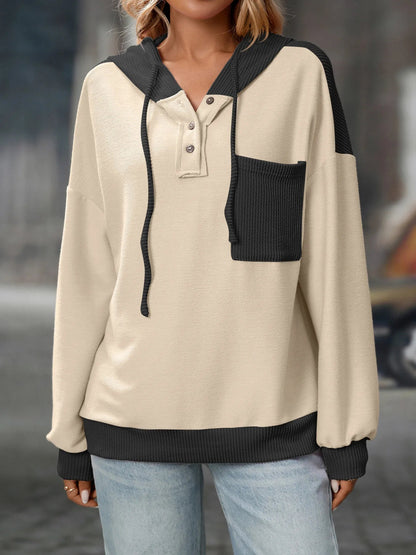 Chaqueta casual con capucha y cierre ajustable