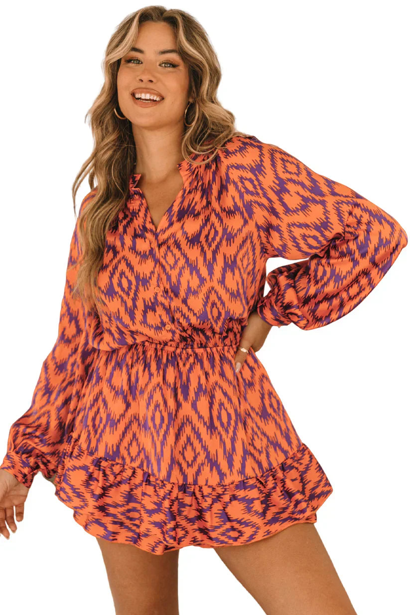 Vestido Corto Estampado Diseño Moderno - Vestiria