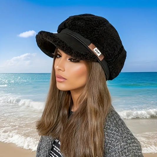 Gorra de Mujer Felpa Suave Corte Octogonal - Vestiria