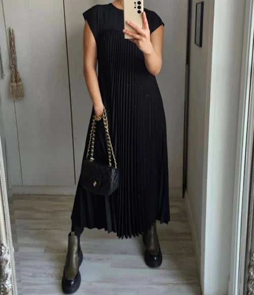 Vestido Plisado Clásico Elegante