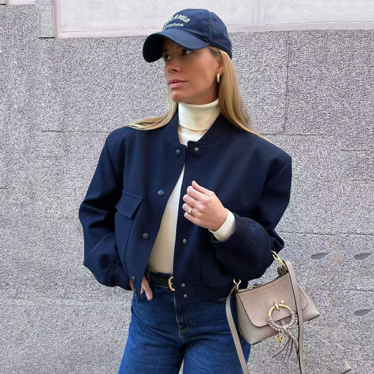Chaqueta Mujer Corta Acolchada con Bolsillos - Vestiria