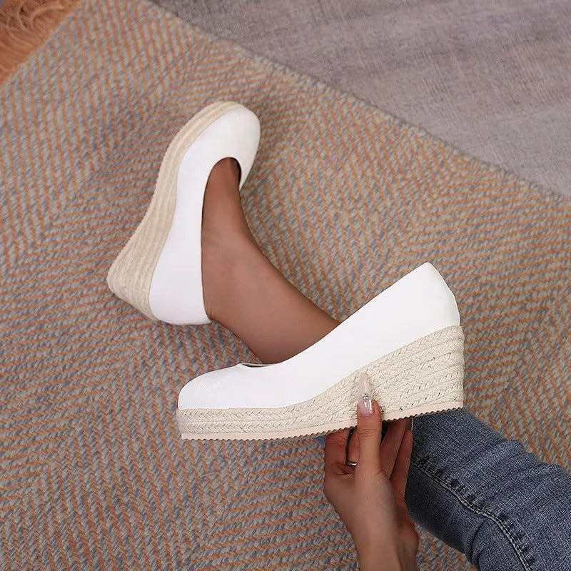 Sandalias de plataforma mujer estilo alpargata natural