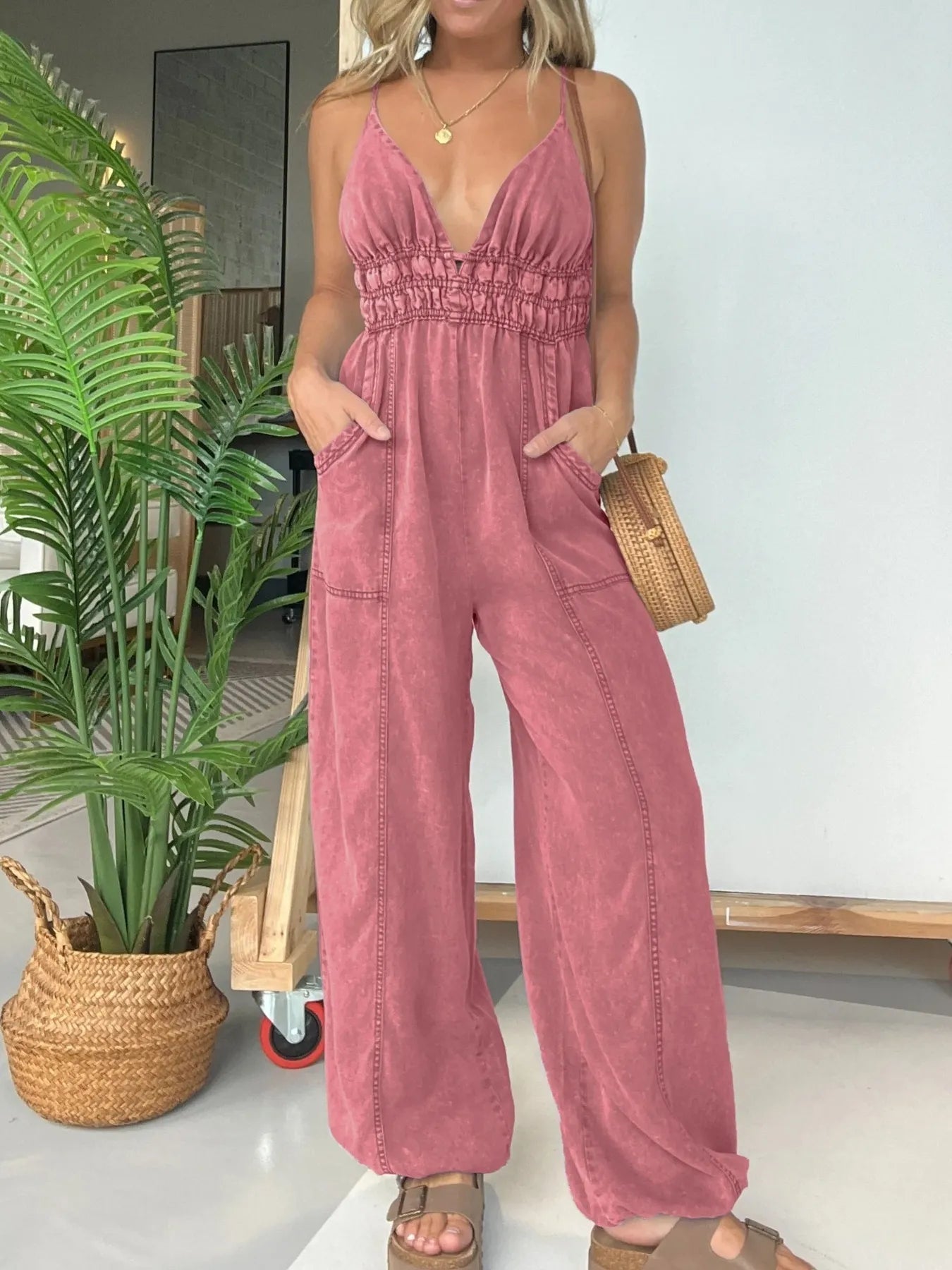 Mono suelto cómodo pantalón ancho - Vestiria