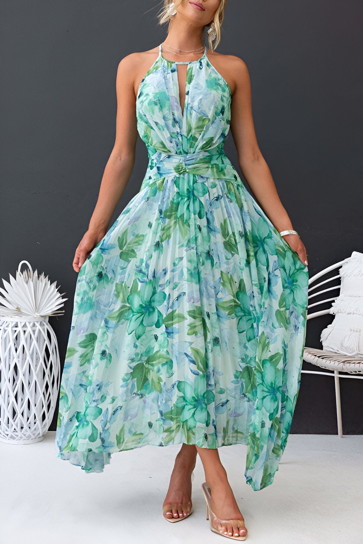 Vestido maxi floral elegante para mujer - Vestiria
