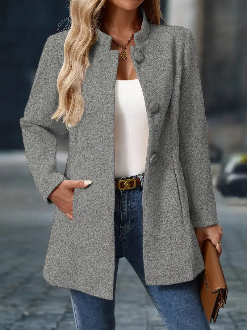 Chaquetón Invierno Cuello Alto Abotonado