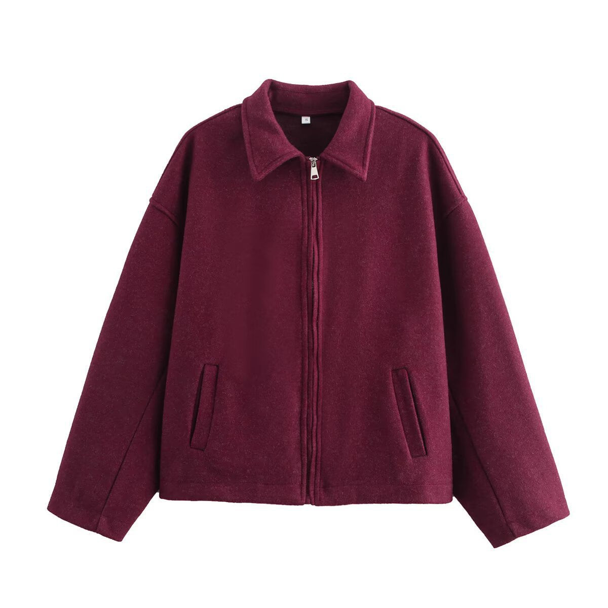 Chaqueta de lana ajustada con cremallera femenina