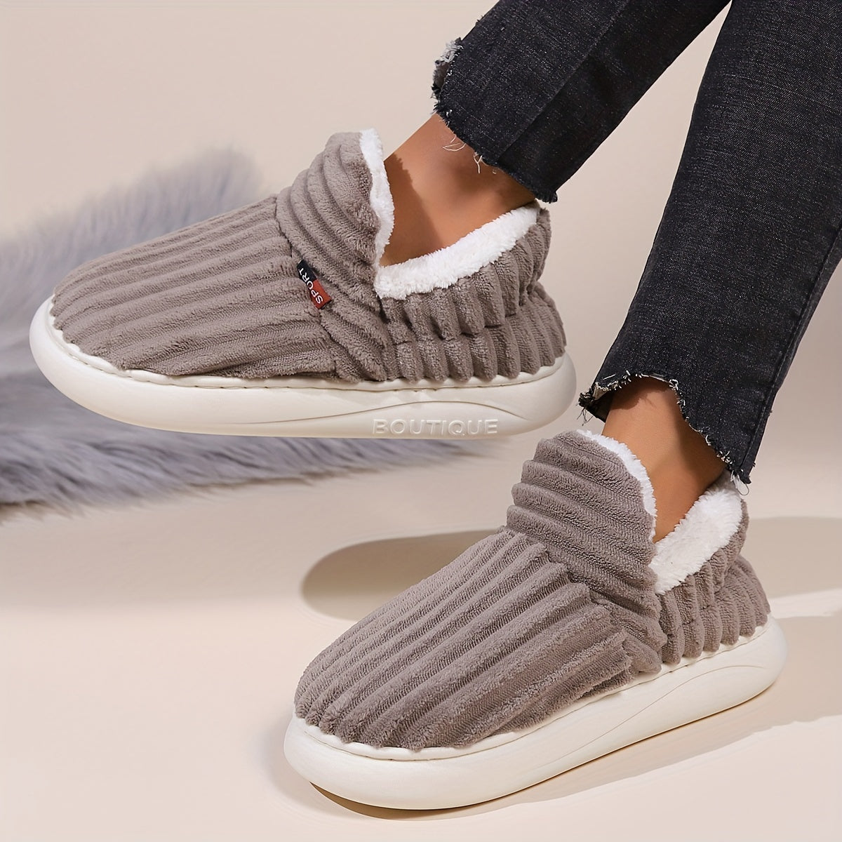 Zapatillas Invierno Peludas Calientes Mujer