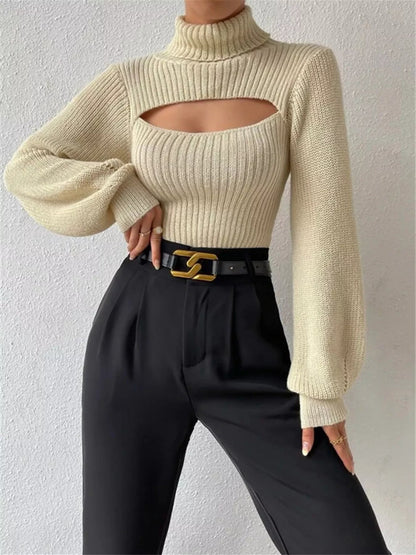 Jersey Cuello Alto Acogedor Mujer