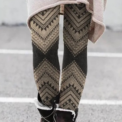 Pantalones deportivos elásticos con estampado femenino