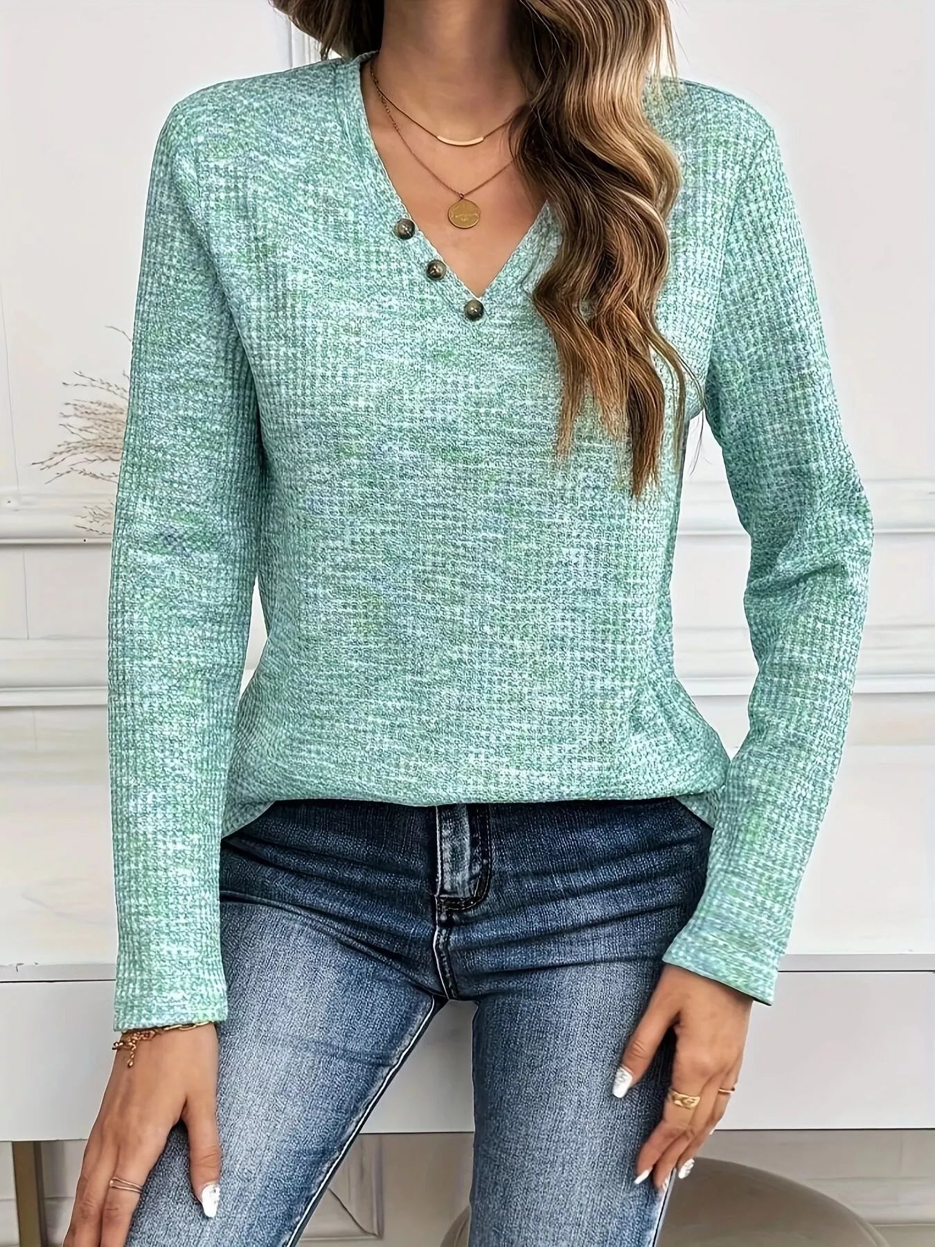 Sudadera Mujer Cuello V Estilo Elegante