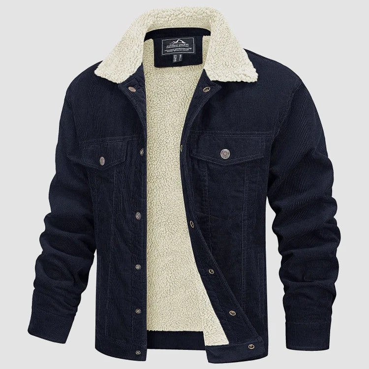 Chaqueta Pana Hombre Forro Sherpa Cálido