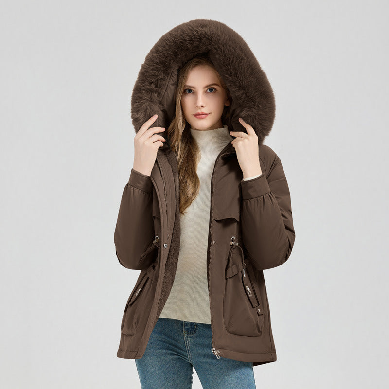 Chaquetón Corto Capucha Grande Pelo Sintético - Vestiria