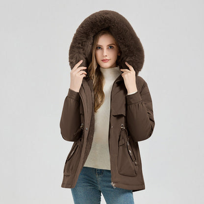 Chaquetón Corto Capucha Grande Pelo Sintético - Vestiria