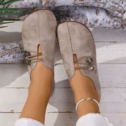 Zapatos bajos mujer ante suave manualidades