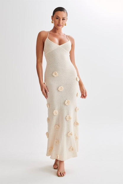 Vestido Floral Grande con Cuello en V