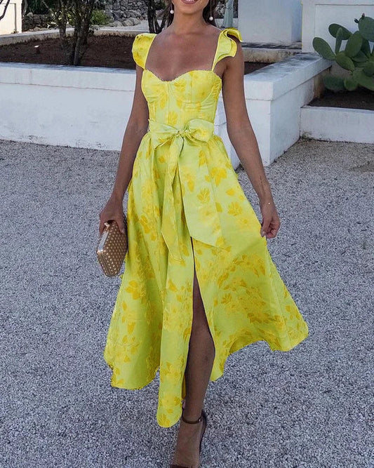 Vestido Florado con Mangas Amplias - Vestiria