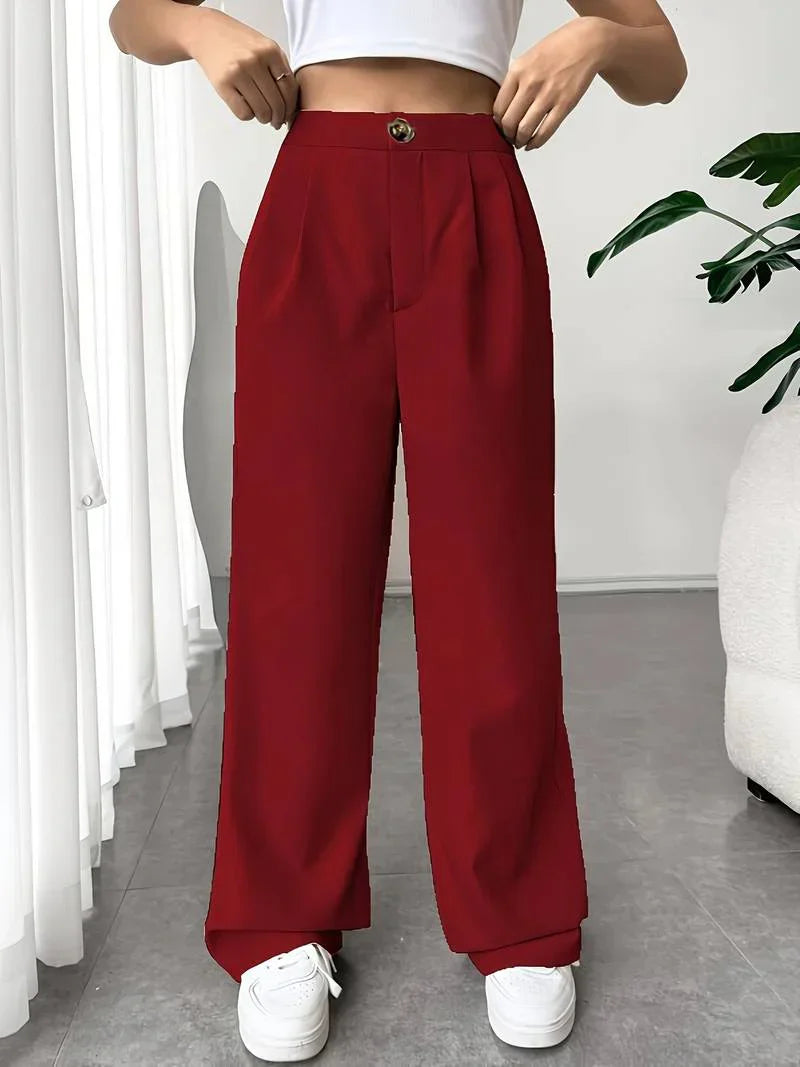 Pantalón Cintura Alta Amplio Mujer