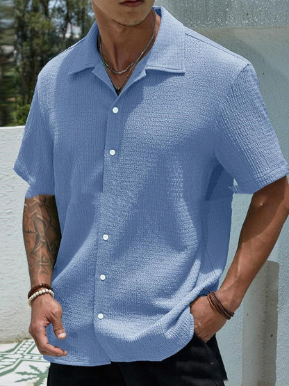 Camisa Hombre Manga Corta Color Plano