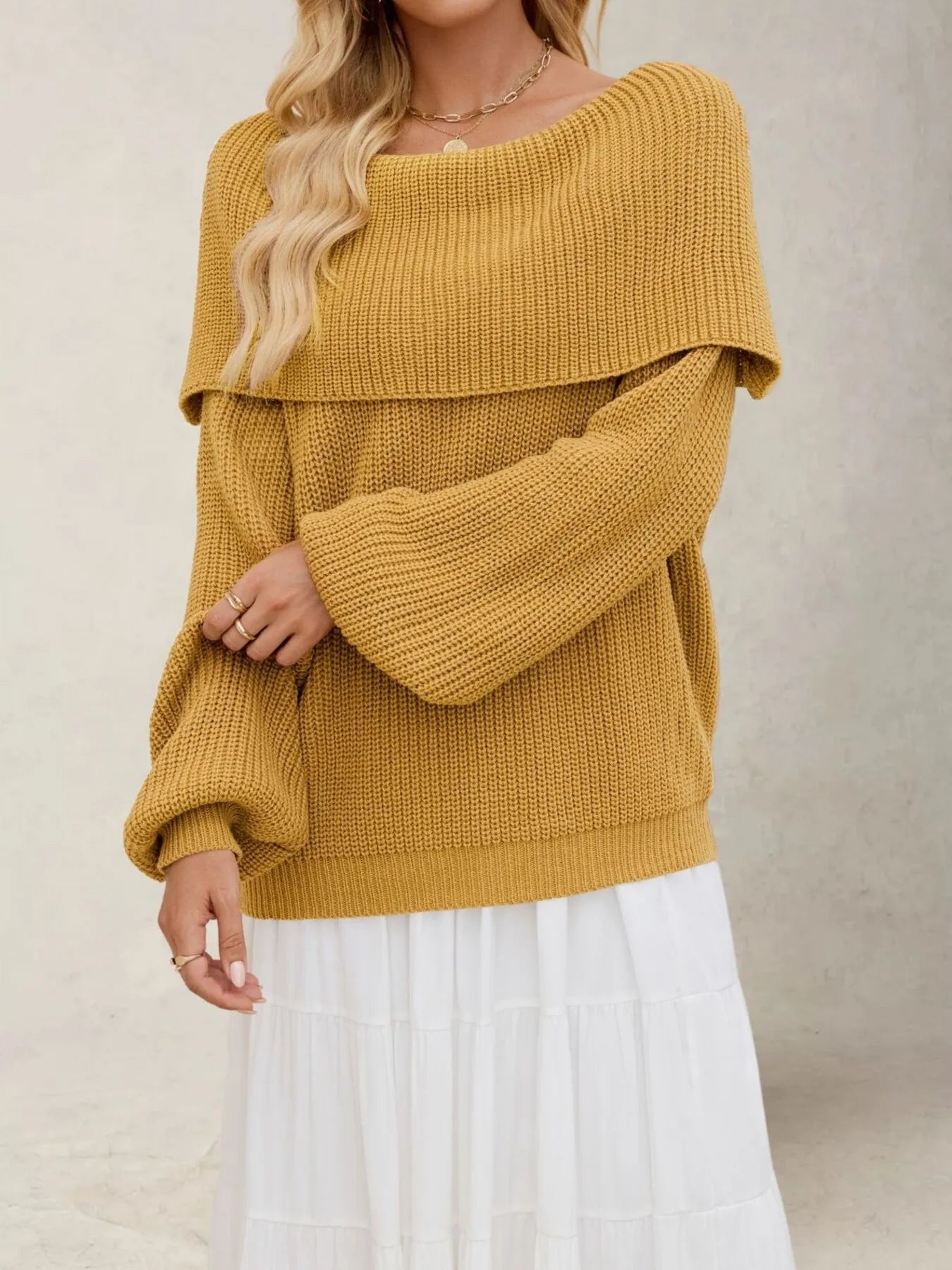 Sudadera Elegante Manga Larga Cuello Alto - Vestiria
