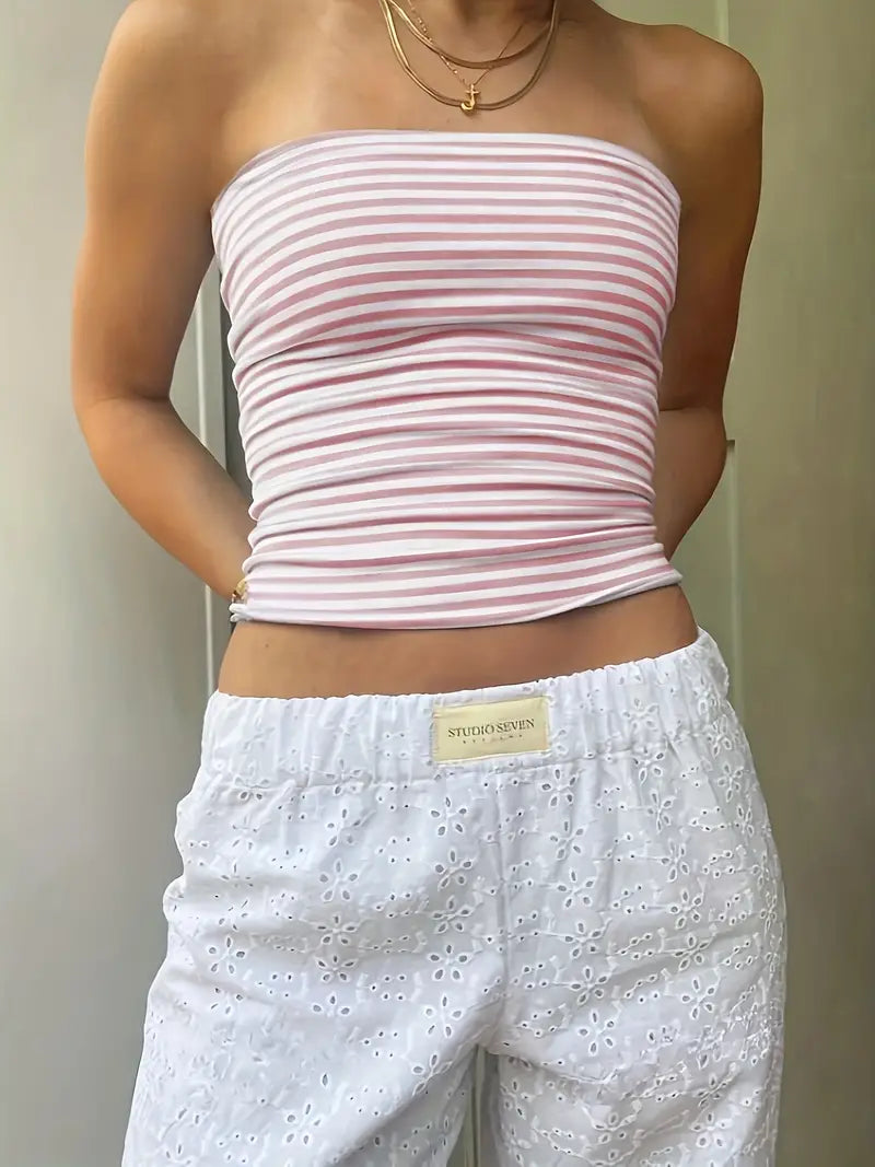 Top Tubo Estampado Rayas