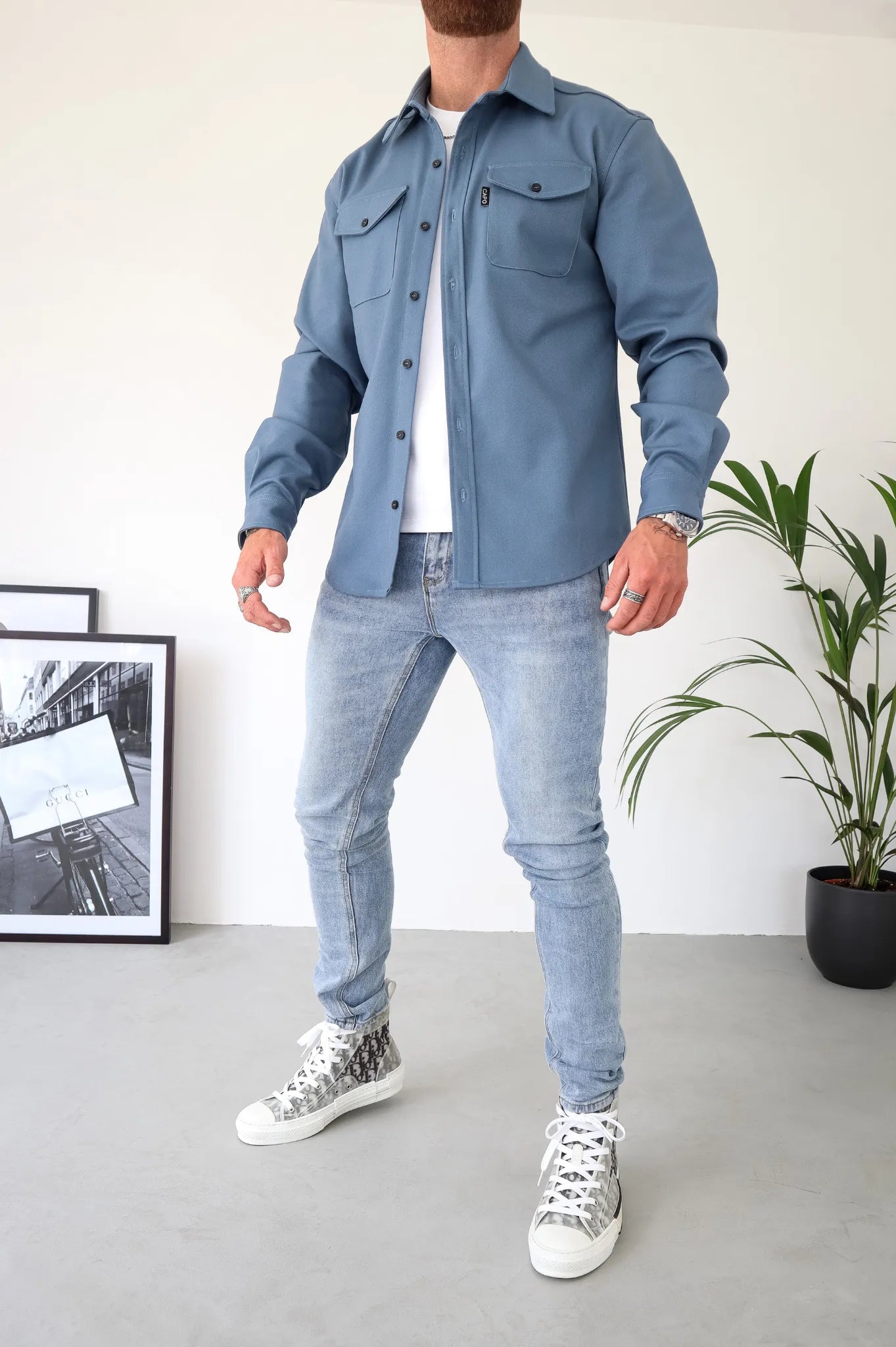 Chaquetón Hombre Bolsillos Botones Cazadora Clásica