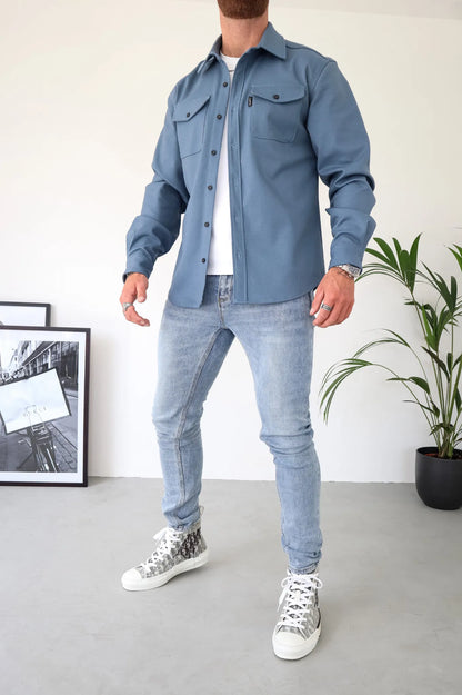 Chaquetón Hombre Bolsillos Botones Cazadora Clásica