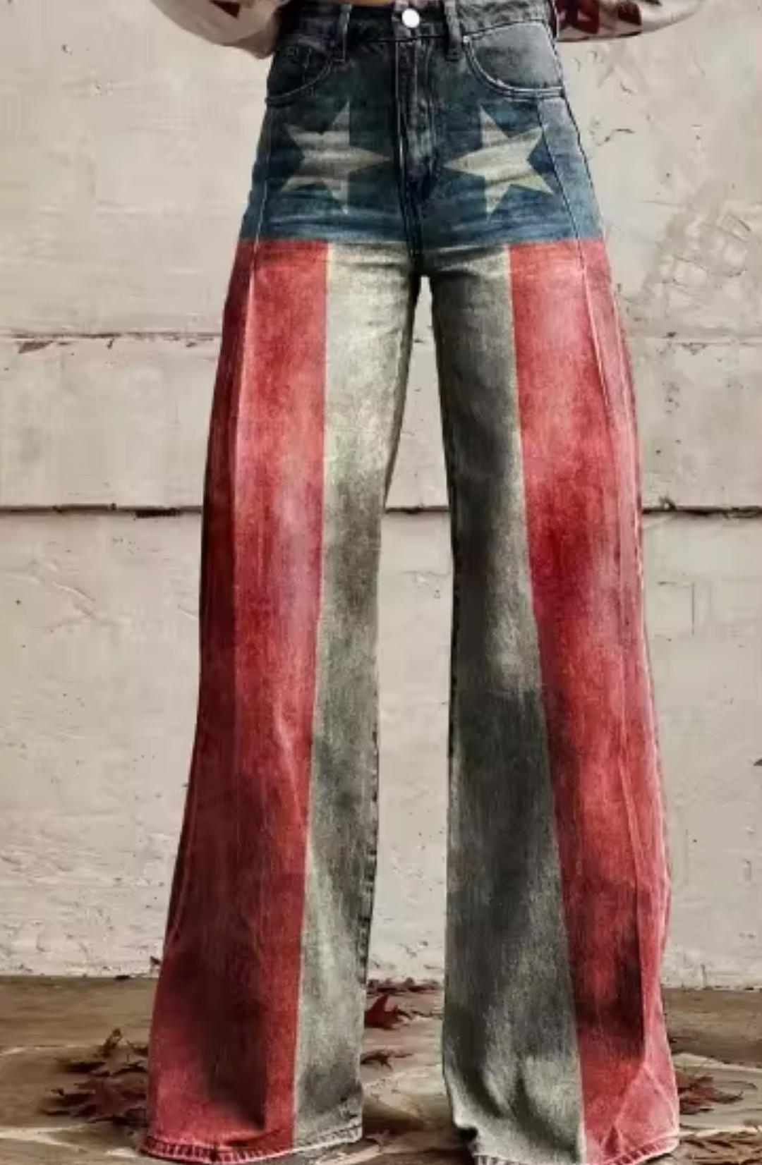 Pantalón Ancho con Diseño de Luces Brillantes