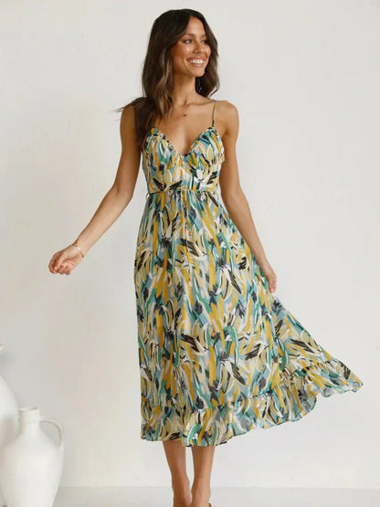 Vestido Midi Estampado Colorido