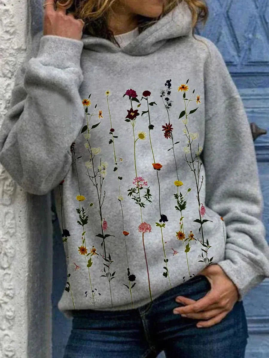Sudadera Capucha Florales Mujer Elegante - Vestiria
