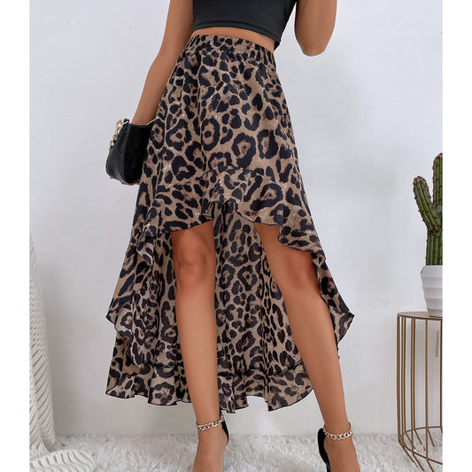 Falda Asimétrica Leopardo Mujer Verano - Vestiria