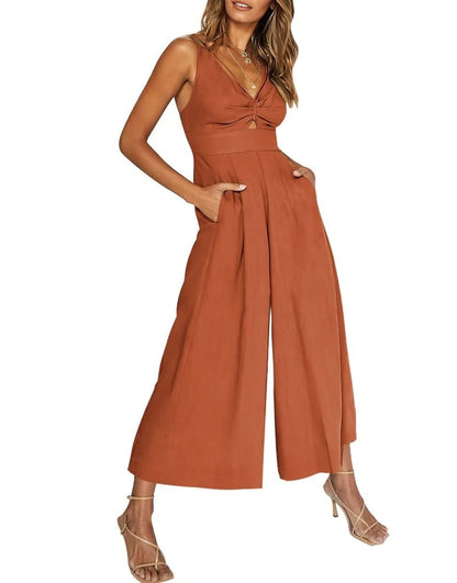 Mono sin mangas elegante escote V