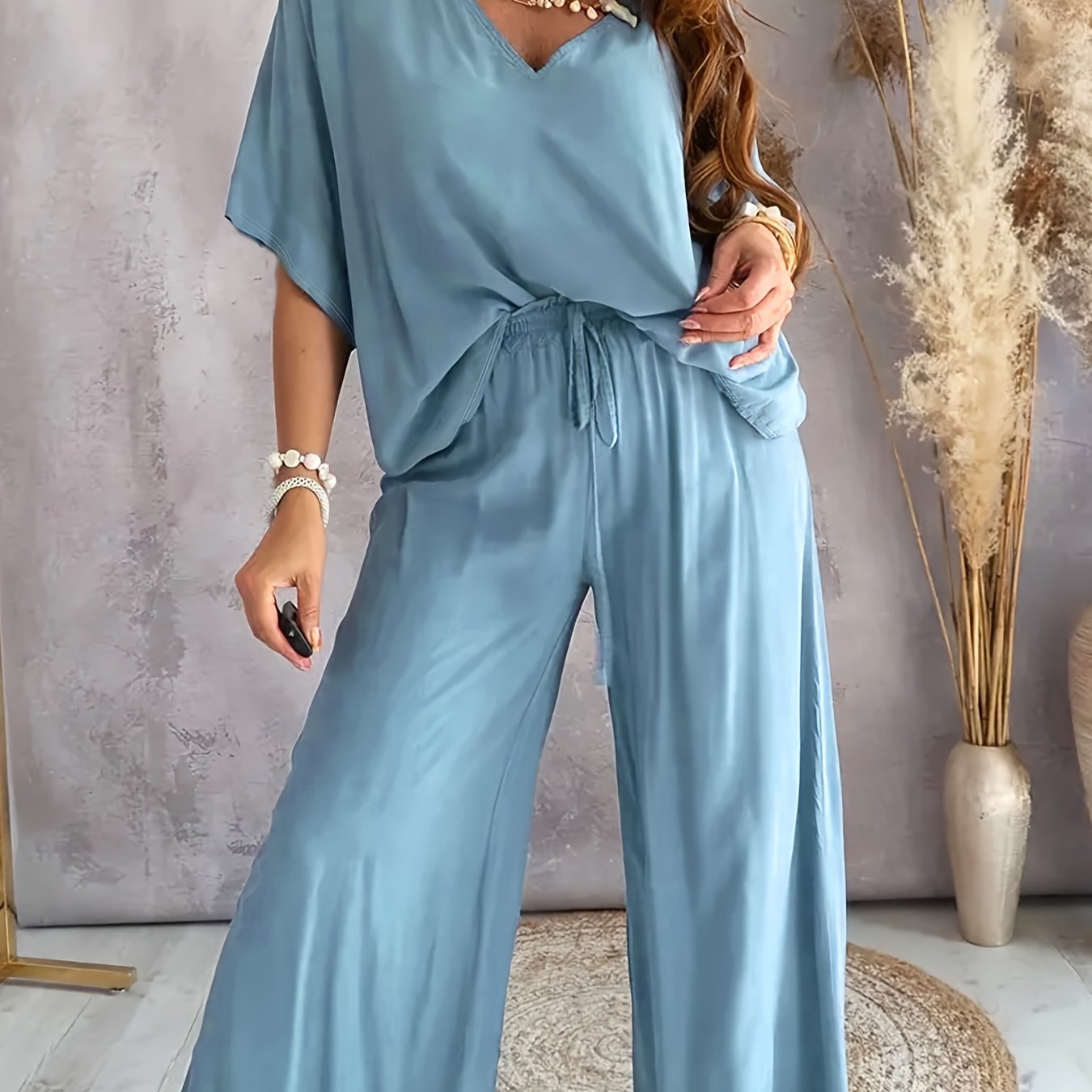 Pantalones y Top Mujer Conjunto Cómodo Vayena