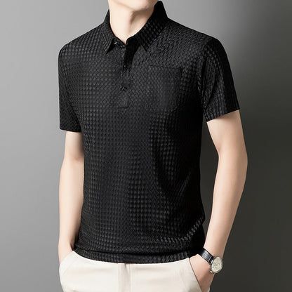 Polo Hombre Diseño Geométrico Bolsillo