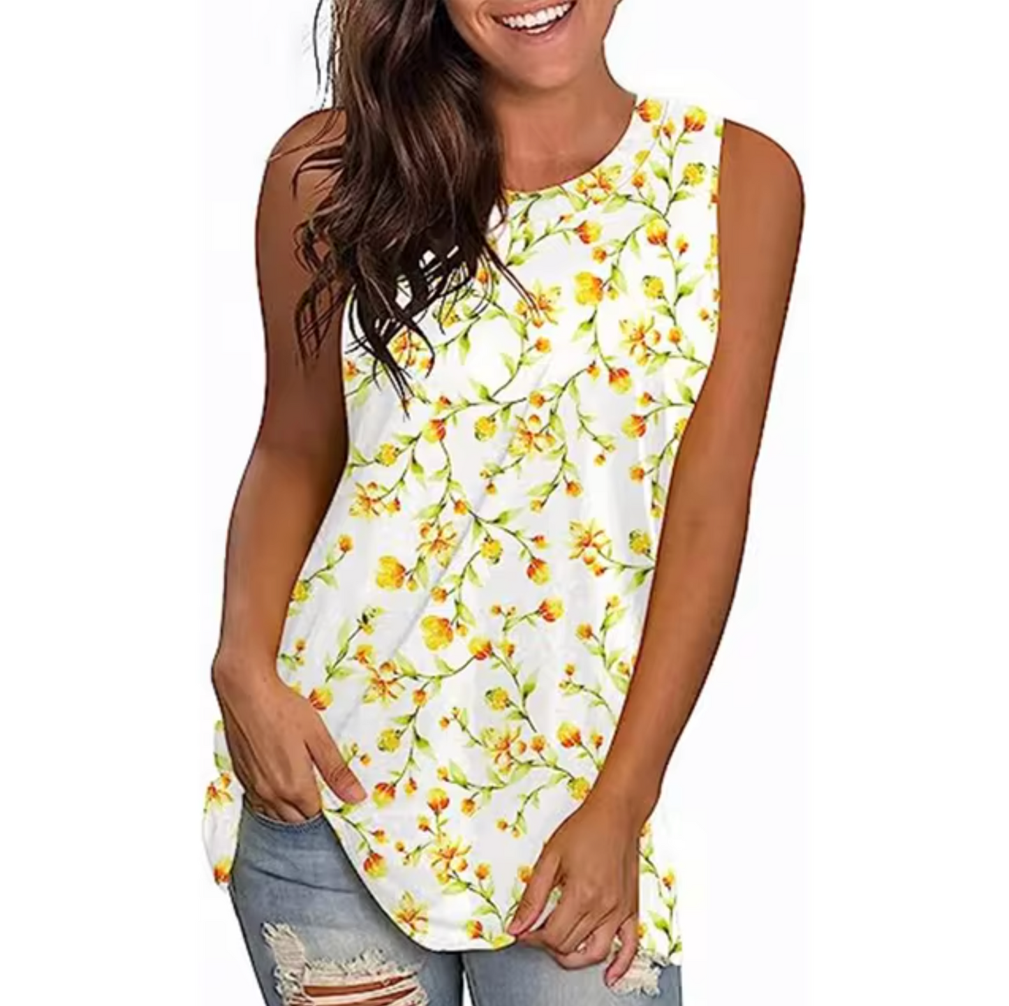 Camiseta Top Floral Estilo Verano