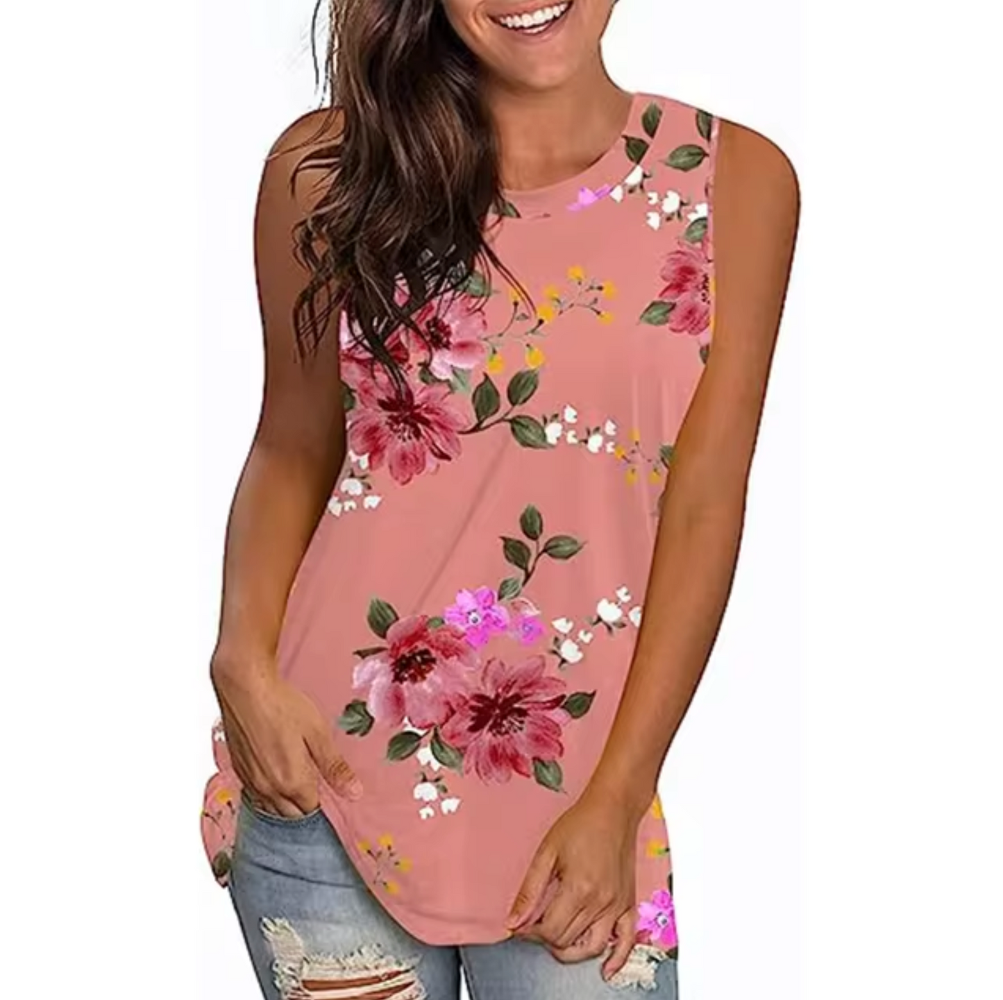 Camiseta Top Floral Estilo Verano