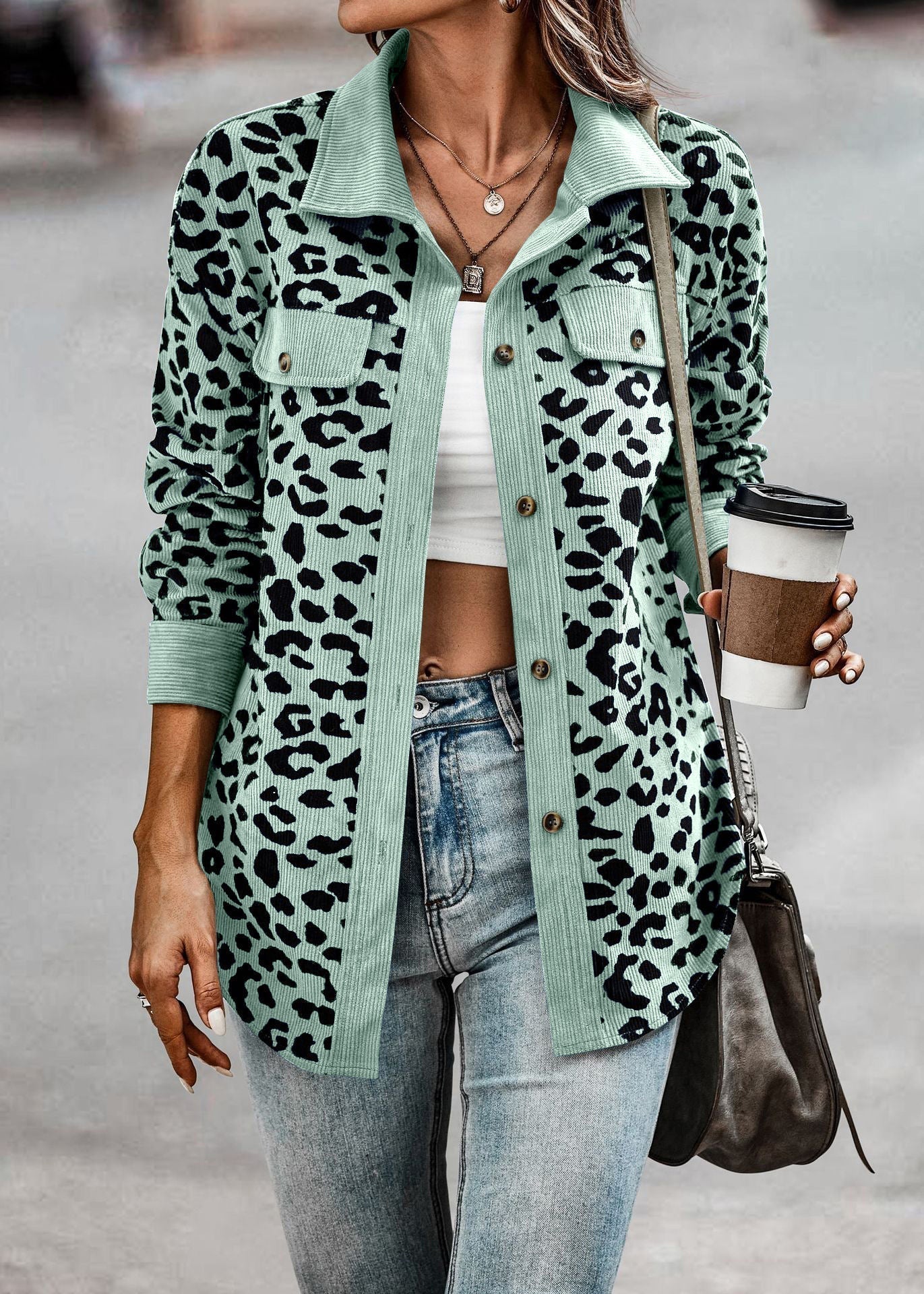Abrigo Leopardo Mujer Estilo Glamour