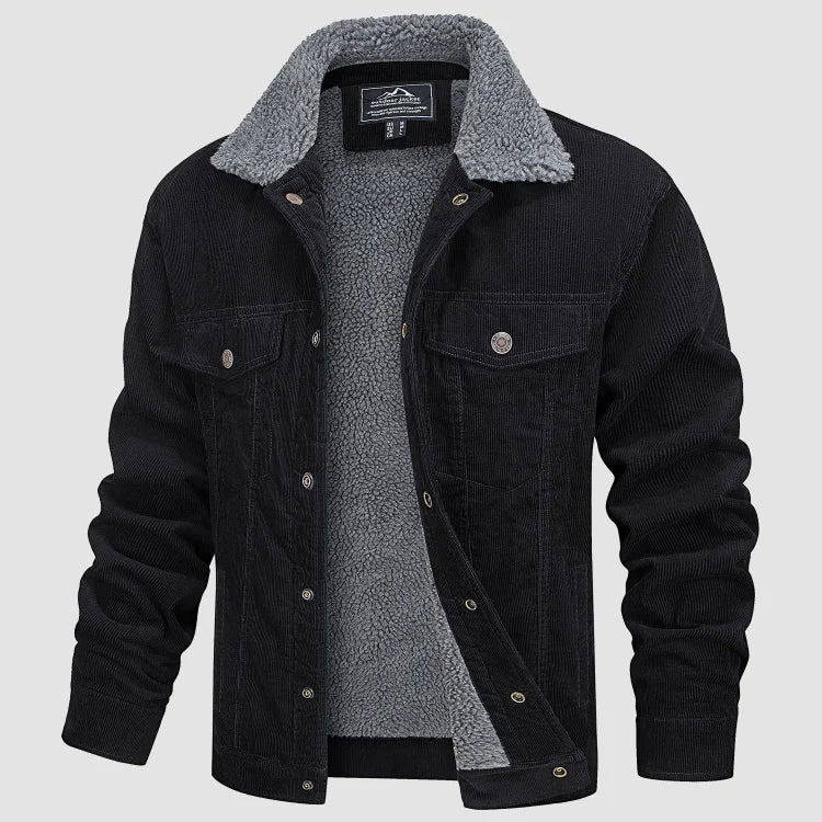 Chaqueta Pana Hombre Forro Sherpa Cálido