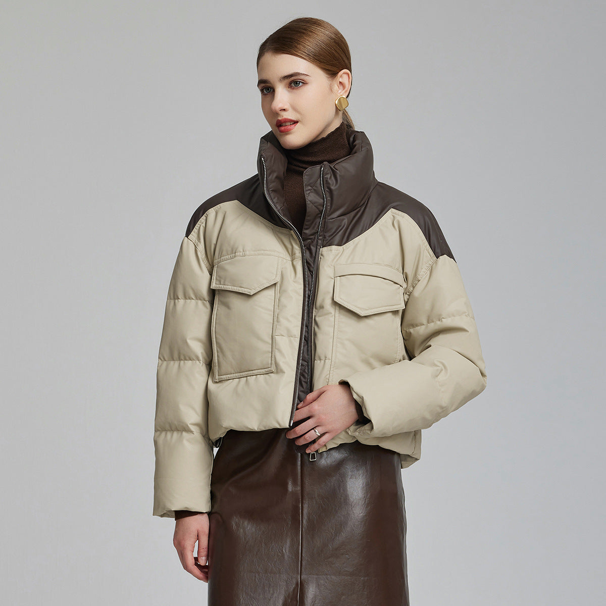 Chaquetón Mujer Piel Sintética Acolchado - Vestiria