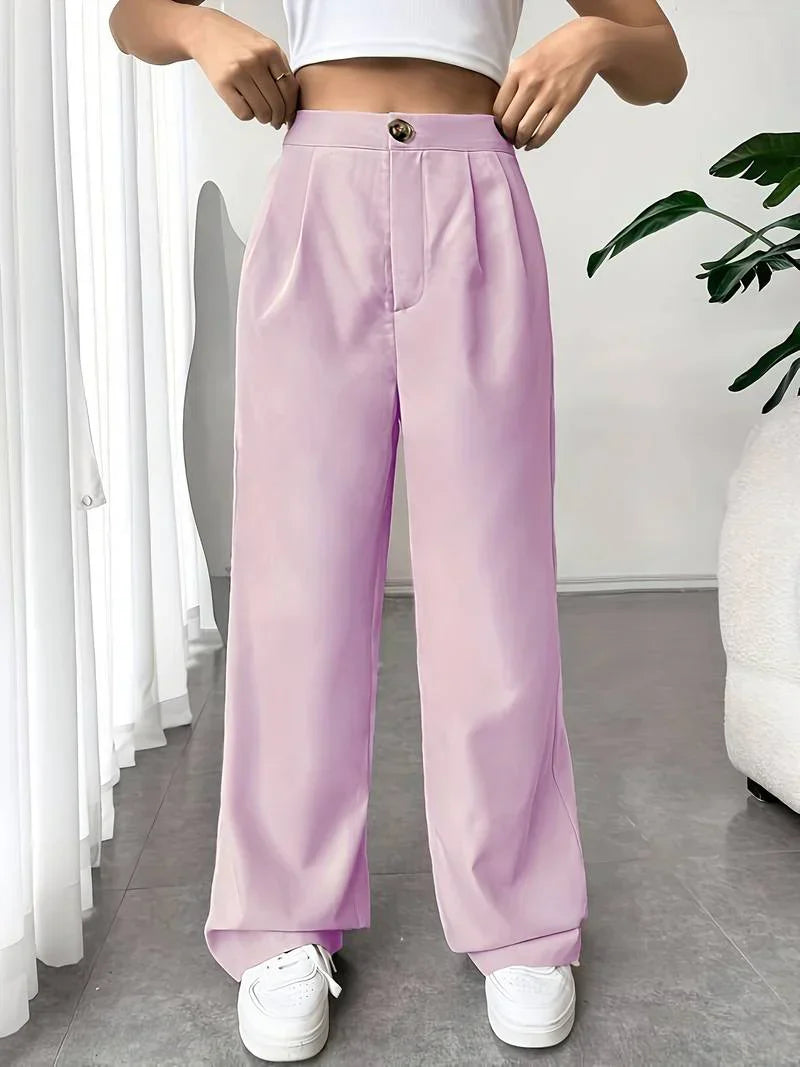 Pantalón Cintura Alta Amplio Mujer