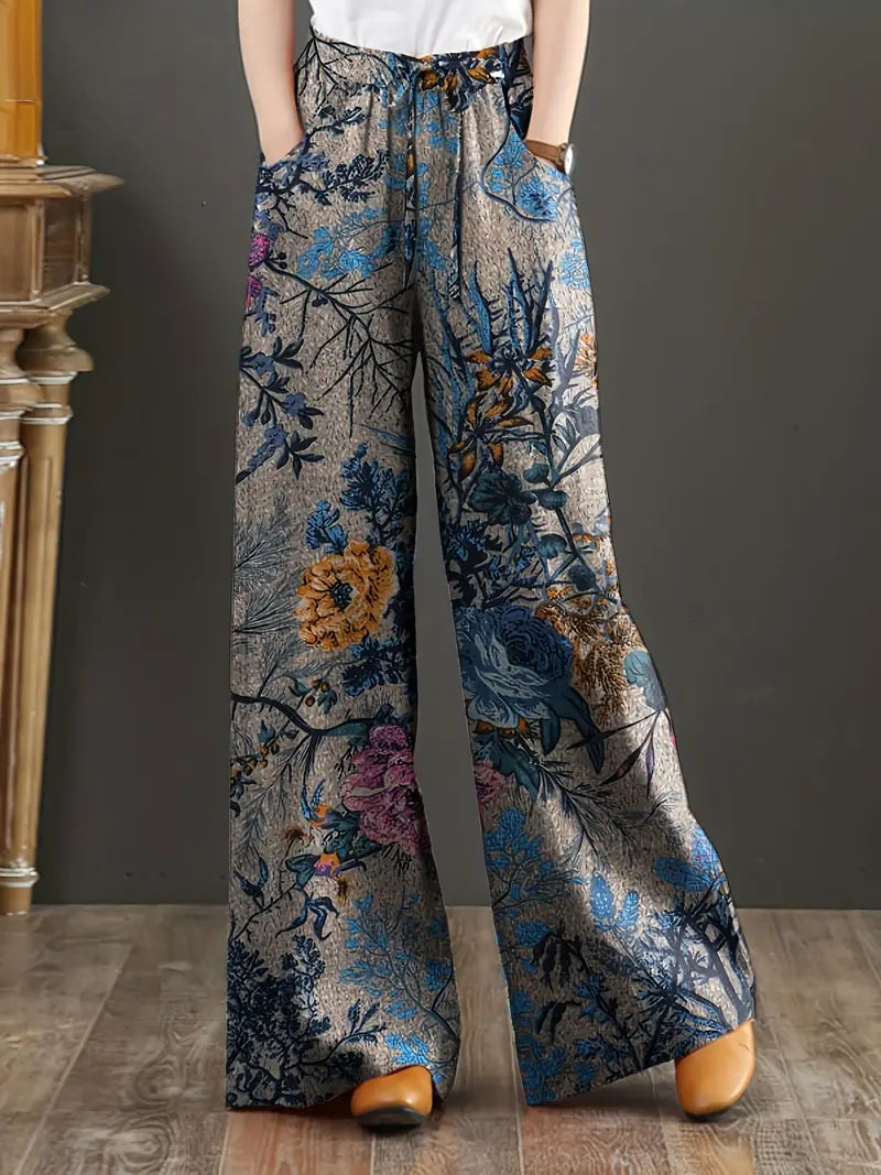 Pantalón Amplio Estampado Flores