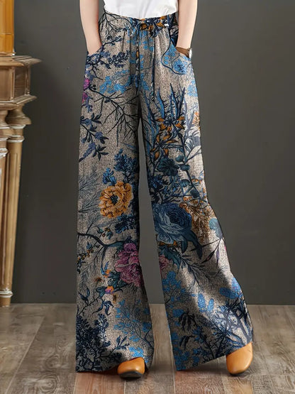 Pantalón Amplio Estampado Flores
