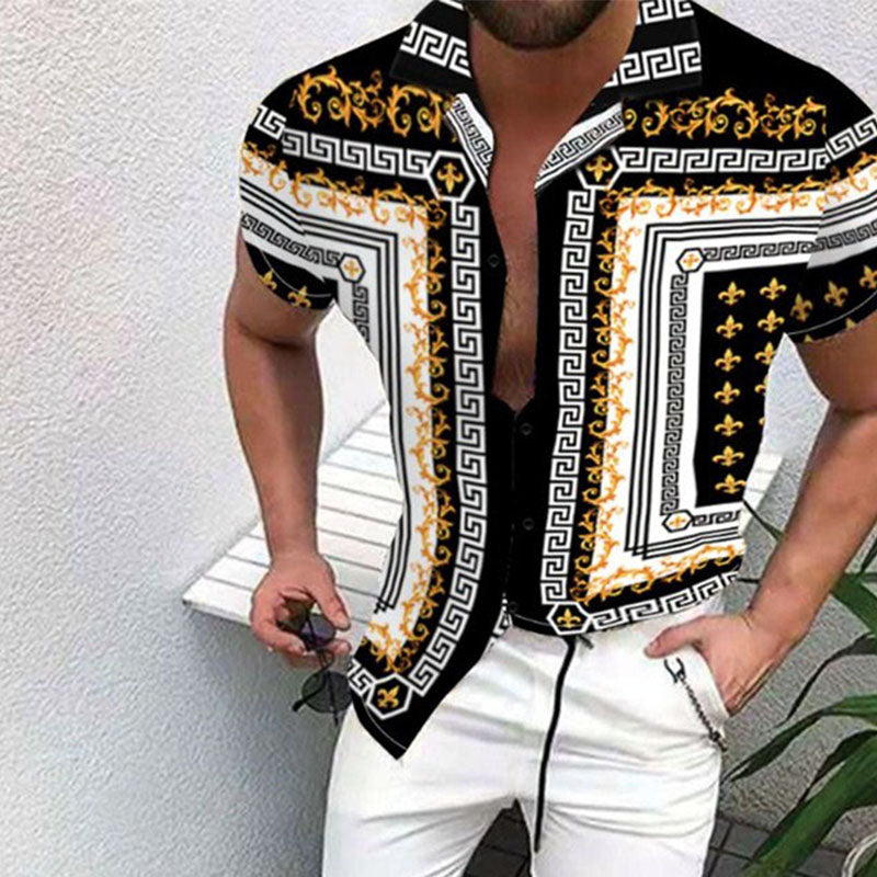 Camisa hombre manga corta estampado informal - Vestiria
