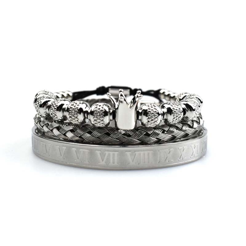 Pulsera Hombre Cuero Estilo Romano Clásico