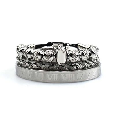 Pulsera Hombre Cuero Estilo Romano Clásico