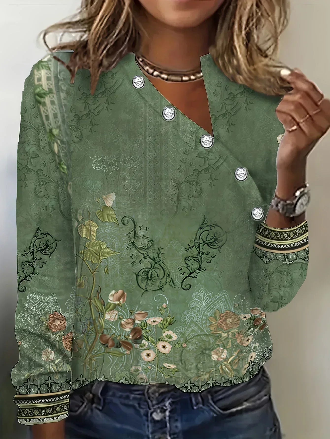 Camiseta Floral Mujer Escote Original - Vestiria