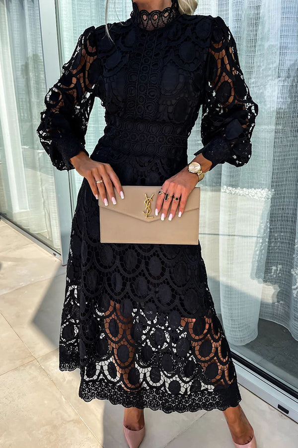 Vestido Mujer Falda Larga Con Mangas Voladas