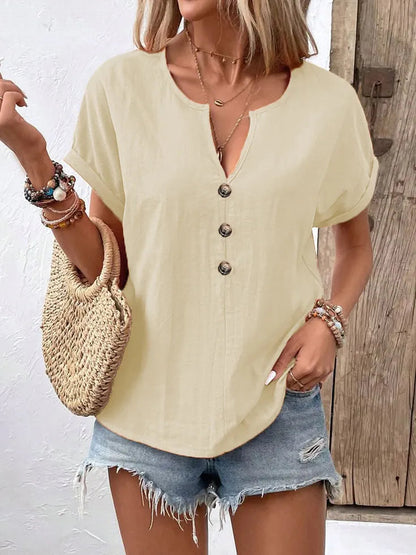 Blusa Verano Ligera Con Cuello En V - Vestiria