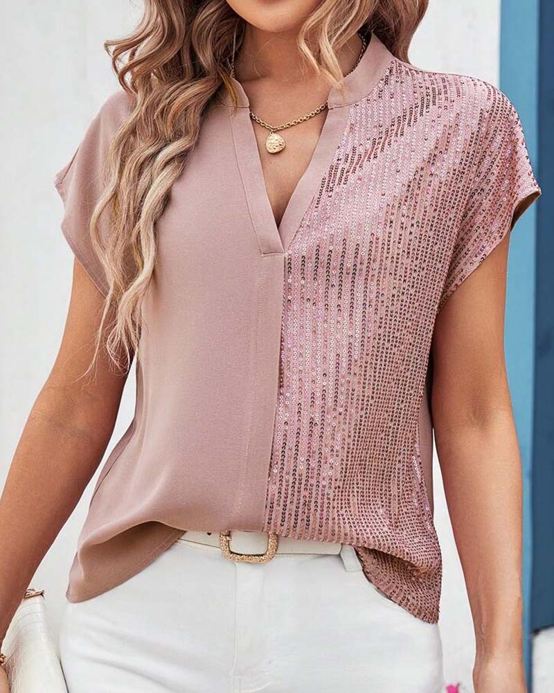 Blusa ligera de verano con mangas cortas