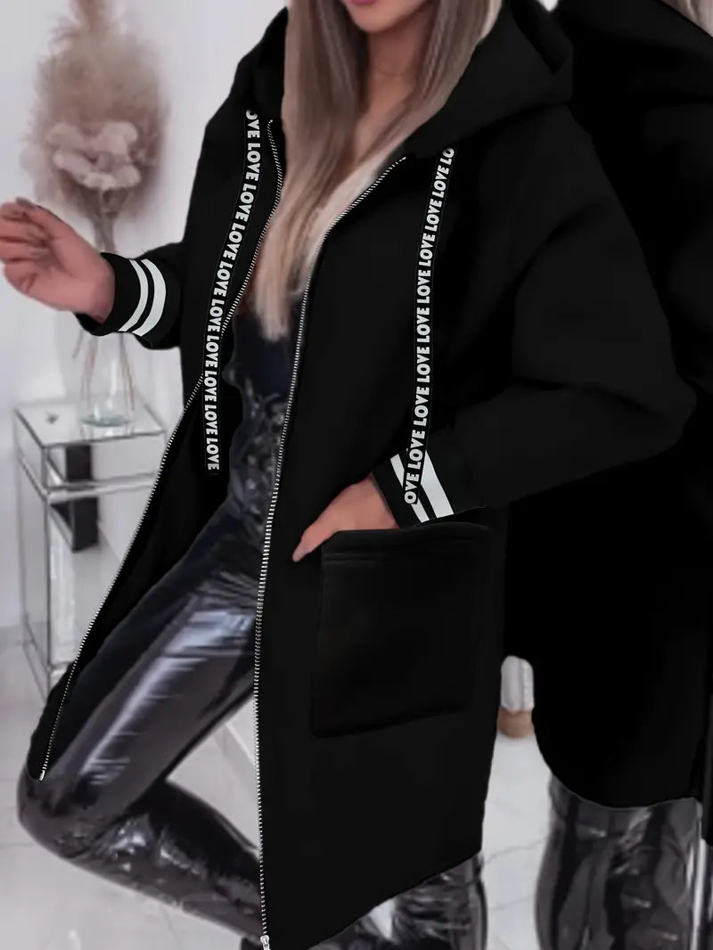 Chaquetón Casual con Capucha Corte Medio - Vestiria
